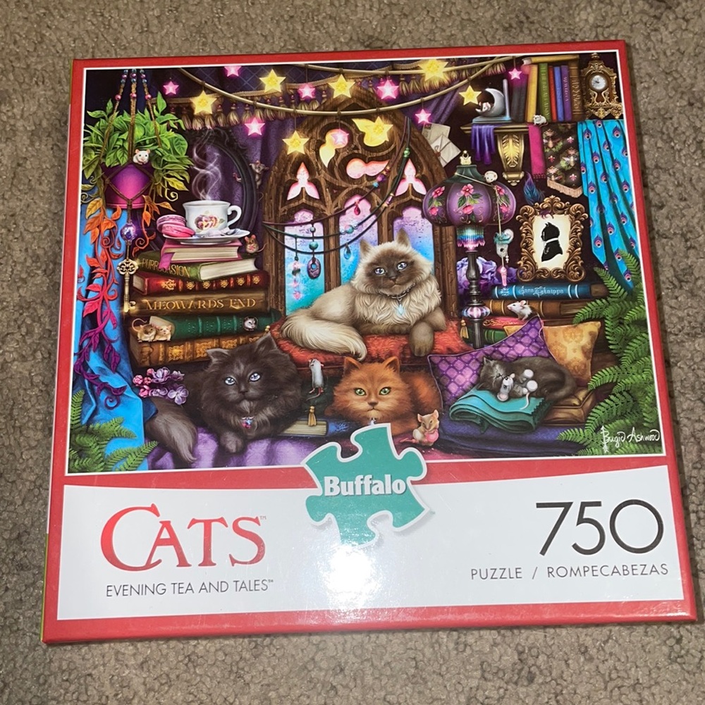 Buffalo puzzle cats evening, tea, and tails 750 piece puzzle